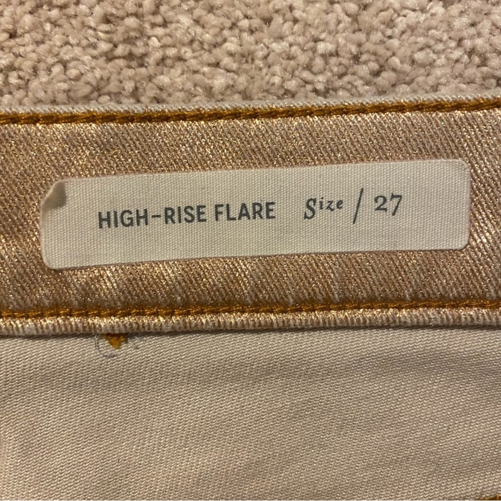 Pilcro and the Letterpress Gold Flare Wide Leg Jeans - Picture 5 of 6